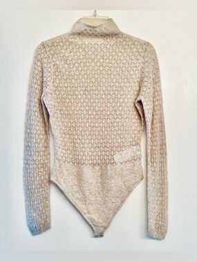Abercrombie & Fitch Merino Wool-Blend Knit Bodysuit Beige M. New without tags.